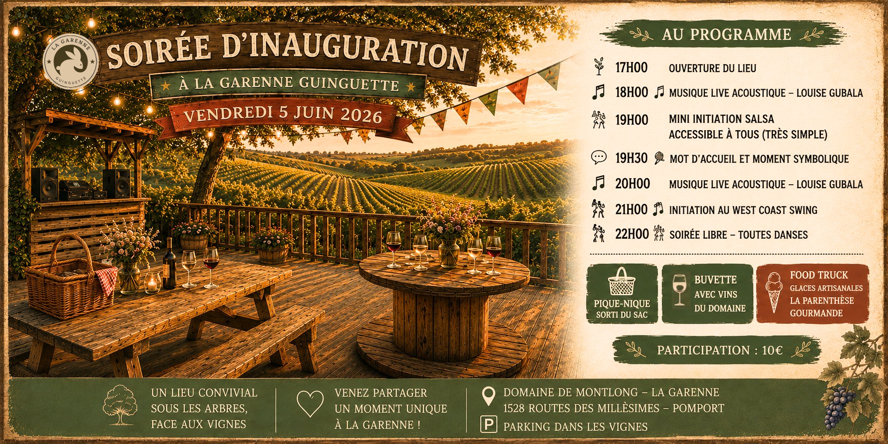 Soirée d'inauguration La Garenne Guinguette